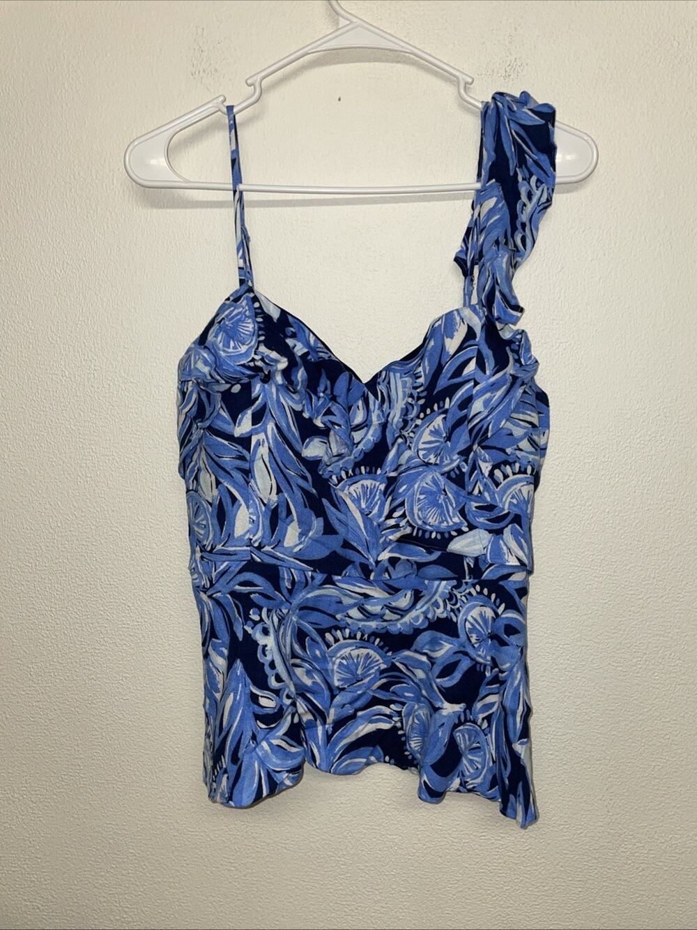 LILLY PULITZER Auria Top YOU'RE THE ZEST High Tide Navy ($128) Size 10